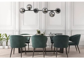 Závesne svietidlo Paris, 6x grafitové sklenené tienidlo, B