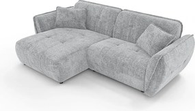 Svetlosivá ženilková rohová pohovka (ľavý roh/s leňoškou) Nelia – Ropez