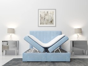 Manželská posteľ Boxspring 140 cm Ranaly (modrá) (s úložným priestorom). Vlastná spoľahlivá doprava až k Vám domov. 1020353