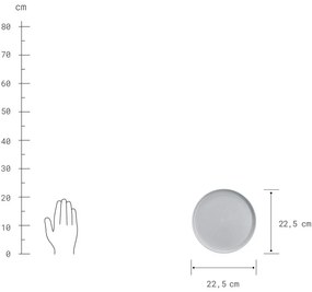 CASA NOVA Sada raňajkových tanierov 22,5 cm set 4 ks - sivá