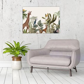 Sklenený obraz - Obyvatelia Afriky (70x50 cm)