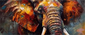 Obraz - Maľba slona (120x50 cm)