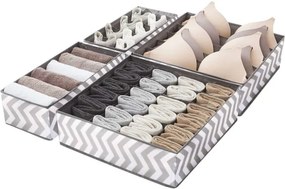 Sada štyroch organizérov SKUFF sivá / biela (4 ks)