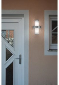 EGLO 86541 - vonkajšie nástenné svietidlo BEVERLY 2xE27/60W strieborná / biela