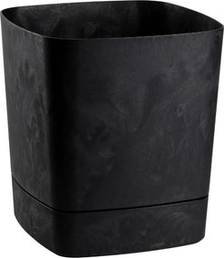 PLASTOVÝ KVETINÁČ CUBI 34X36,5 CM IMITÁCIA BETÓNU ČIERNA