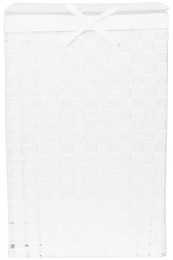 Biely viskózny kôš na bielizeň s vekom Compactor Laundry Basket Linen, výška 60 cm