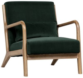 Tmavozelené zamatové kreslo WOOOD Mark