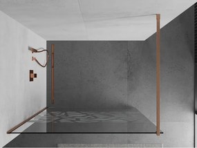Mexen Kioto, sprchová zástena Walk-In 80 x 200 cm, 8mm číre sklo biely vzor, medený matný profil, 800-080-101-65-85