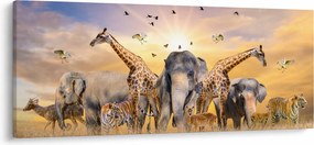 Obraz - Africké zvieratá (120x50 cm)