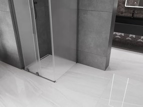 Mexen Velar L, sprchový kút s posuvnými dverami 100 x 100 cm, 8mm sklo námraza, grafit brúsený, 871-100-100-33-66