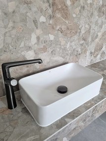 Laveo Kvadrato, umývadlo na dosku 485x295x125 mm, biela lesklá, LAV-VUK_6249