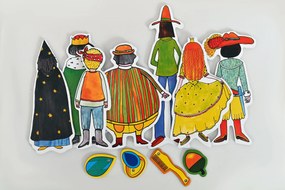 MARIONETINO Bábky a kulisy k rozprávke Dlhý, Široký a Bystrozraký