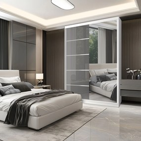 Šatníková skriňa SERENITY 133 cm šedý lesk MGB SERENITY SZP6/0/W/S/0/HIAL