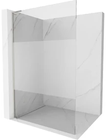Mexen Kioto L, sprchová zástena Walk-In 80 x 200 cm, 8mm číre sklo-námraza, brúsená oceľ profil, 800-080-103-97-35