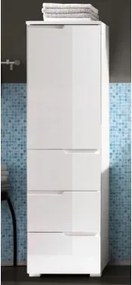 Kúpeľňová vyššia skrinka Spice, lesklá biela%