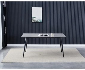 Autronic BONTEC Jedálenský stôl 160x90cm, spekaná keramika, mramor, HT-406M GREY Farba: Biela