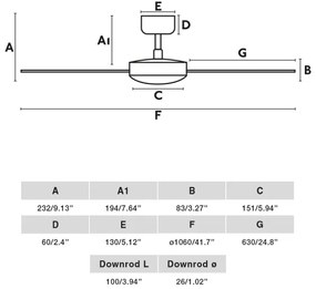 FARO 34285 - Stropný ventilátor CRUISER S čierna pr. 106 cm + diaľkové ovládanie