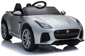 LEAN TOYS ELEKTRICKÉ AUTÍČKO JAGUAR F TYPE SVR - LAKOVANÉ - STRIEBORNÉ - 2x45W - 1x12V4,5Ah - 2023