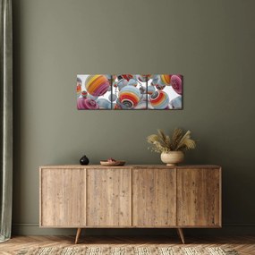 Obraz maľovaných gulí (s hodinami) (90x30 cm)