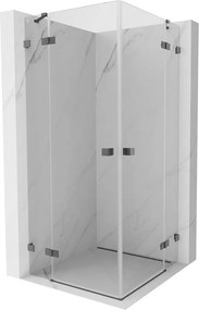 Mexen Lunar Duo, výklopný sprchový kút 115 x 115 cm, 8mm číre sklo, profil grafit brúsený, 834-115L-115P-66-00