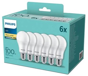 Philips SADA 6x LED Žiarovka Philips A60 E27/13W/230V 2700K P4401