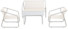 Záhradný set: Mini-gauč, 2 kreslá a stolík - béžová
