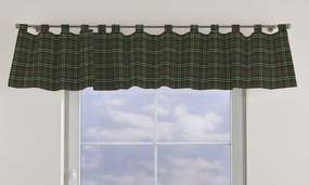 Krátky záves na pútkach farba produktu zelená látka vzorované