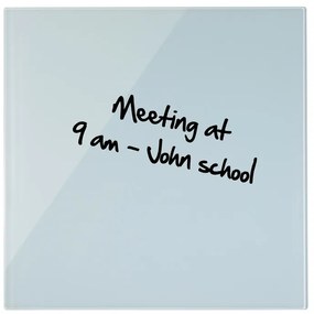 Sklenená magnetická tabuľa na stenu, 480 x 480 mm, biela