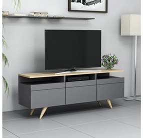 TV stolík/skrinka Vulema 2 (antracit + dub) . Akcia -18%. Vlastná spoľahlivá doprava až k Vám domov. 1095467
