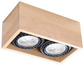 Stropné svietidlo Quatro Maxi, 1x drevené tienidlo