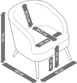 Kreslo z buklé s drevenými nožičkami