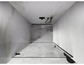 Mexen, Mexen Lunar-B Otočné ľavé sprchové dvere 95 cm, transparentné, čierne - 832-095-000-70-00-L