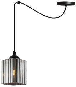 Závesné svietidlo Riffle Square Spider, 1x grafitové sklenené tienidlo, b