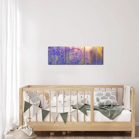 Obraz - Levanduľa (s hodinami) (90x30 cm)