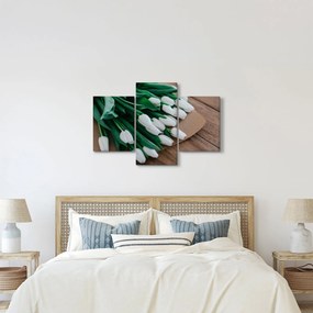 Obraz kytice bielych tulipánov (90x60 cm)