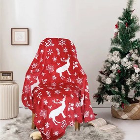 Vianočná deka červené pivo Nový B505 - 200 x 220 cm