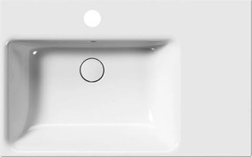 GSI GSI, NUBES keramické umývadlo 80x50cm, s odkladacou plochou vpravo, biela ExtraGlaze, 9629111