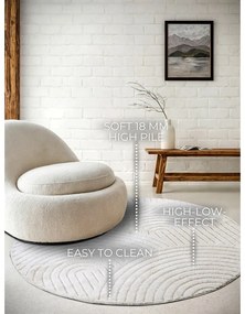 Biely okrúhly koberec ø 160 cm Panglao New York White – Elle Decoration