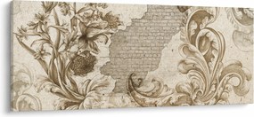 Obraz - Múr s kvetmi (120x50 cm)