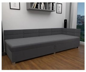 Čalúnená válenda s univerzálnym čelom a úložným priestorom AMSTERDAM 90x200 cm šedá