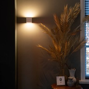 Sada 2 nástenných svietidiel bielych so stmievačom nabíjateľných - Joris