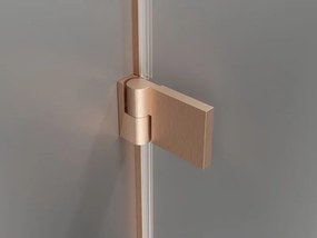 Mexen Lunar-B Duo výklopný sprchový kút 90 x 90 cm, číre sklo, medená matná, 832-090L-090P-65-00
