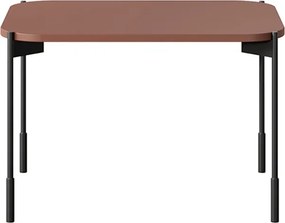 Konferenčný stolík Sonatia 60 cm obdĺžnikový na kovových nohách - bordový