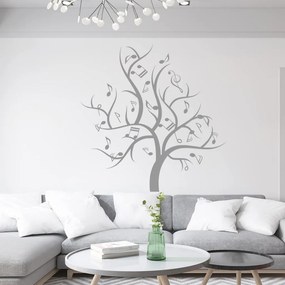 Veselá Stena Samolepka Hudobný strom Farba: šedá, Veľkosť: 80 x 80 cm