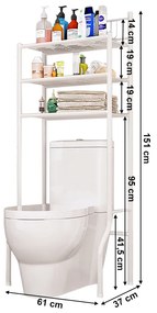 Regál nad toaletu REMIN, biela