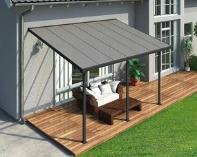 Pergola Tuscany LED, pôdorysný rozmer: 4,25 × 2,94 – 3 m, výška: 2,60 – 3,05 m, RAL 7016, antracit