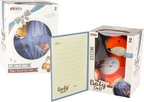 LEAN Toys Plyšový medvedík Spiace svetlá Zvuky Nočný a denný režim Fox