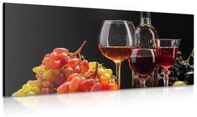 Obraz talianske víno a hrozno - 120x60