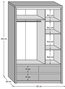 Tempo Kondela Skriňa so zrkadlom 3D4S, Dub sonoma, NORTY TYP 1