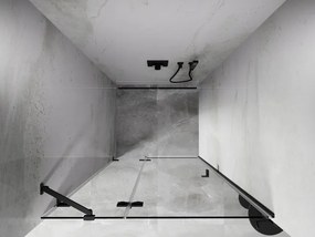 Mexen Lunar, ľavé otočné sprchové dvere 120 cm, 8mm číre sklo, grafitový profil, 834-120-000-95-00-L